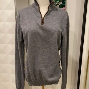 NWOT Zara Gray Half-Zip 100% Fine Wool Soft Sweater